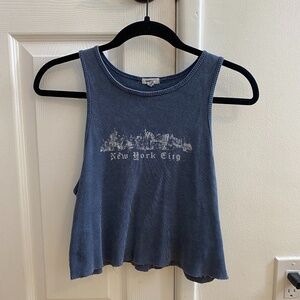 Large blue graphic tank top from Garage